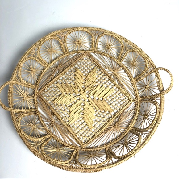 Vintage Other - Vintage Basket Boho Raffia Round 11” Vintage Other - Vintage Basket Boho Raffia Round 11”